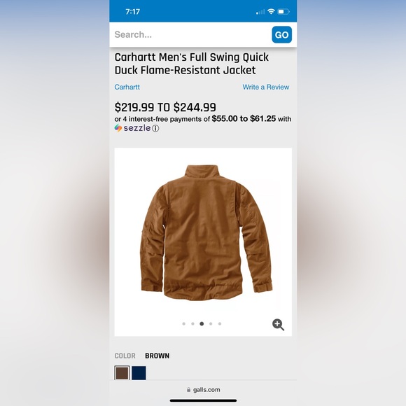 Carhartt Men's Full Swing Quick Duck Flame-Resistant Jacket Size XL - Picture 13 of 14